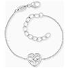 Engelsrufer Bracciale da bambina in argento Sterling con ciondolo a forma di cuore in argento, decorato con zirconi, chiusura a moschettone, lunghezza regolabile, senza nichel, Eine Grösse, Argento
