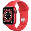 APPLE Watch 6 40mm Impermeabile 5ATM GPS WiFi / Bluetooth con Cassa in alluminio Rosso e Cinturino Sport Regular Rosso