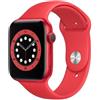 APPLE Watch 6 44mm Impermeabile 5ATM GPS WiFi / Bluetooth con Cassa in alluminio Rosso e Cinturino Sport Regular Rosso