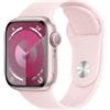 APPLE Watch Series 9 GPS Cassa 41mm in Alluminio Rosa con Cinturino Sport Rosa Confetto S /M