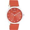 Oozoo - Orologio da donna Timepieces | Orologio da polso da donna con cinturino in pelle | Orologio moderno per donne | Elegante orologio analogico da donna rotondo (cassa da 40 mm), rosso fiesta