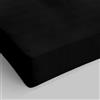 Italian Bed Linen Lenzuolo Sotto MAX COLOR con Angoli Elasticizzati da 25 cm Letto Piazza e Mezza Francese 140x200 cm, 100% Cotone Made in Italy - Tinta Unita NERO