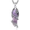EUDORA Harmony Ball Collana con Ciondolo Drago Ametista per Donna Uomo, Prisma Esagonale Ametista Pietra Curativa Amuleto Energetico Gioielli Drago Regalo per Mamma, 20+2