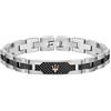 Maserati Maserati Bracciale da uomo, Collezione JEWELS, in Acciaio,PVD grigio, PVD oro rosa - JM419ASC01