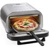 Macom - Forno per Pizza Professionale Just Kitchen 400. C 1700 W - Nero e Acciaio