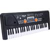 COMETX Pianoforte elettrico 49 tasti USB Organo elettronico Pianoforte elettrico con microfono Nero Musica digitale Tastiera elettronica Altoparlanti stereo integrati con 16 toni 8 ritmi 6 canzoni