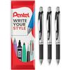 Pentel, penna a scatto con inchiostro in gel liquido EnerGel XM BL77, 0,7 mm, 54% riciclata, colore nero, confezione da 3