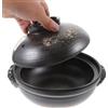 HEMOTON tegame terracotta di coperchio pentola，900ml Ceramica Stufato，Pentola Forno di Terracotta Antiaderente Zuppa di di Creta Casseruola Olandese