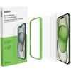 Belkin ScreenForce TemperedGlass Proteggi schermo, vetro temprato per iPhone 15 Plus, sottile, trasparente, antigraffio, include un supporto per un'applicazione senza bolle, 2 pezzi , Esclusiva Amazon