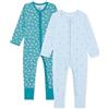 Bramble & Bear Tutine da neonato unisex (confezione da 2), Tutina Unisex - Bambini e ragazzi, Bruno e Verde Acqua, 6-9 mesi