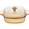 Visions Pyroceram Reverse Piazza casseruola con Copertura in Vetro, Marrone, 22.3 x 17.5 x 5.3 cm
