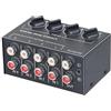 Aveek Mini Mixer audio 4 canali RCA Line L/R Scatola di controllo Mixer stereo passivo Ingressi RCA Uscita Controlli del volume separati per piccolo club bar o studio di registrazione