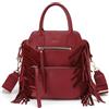 Kate Lee Borsa in Pelle Velyane Franges Bordeaux, Donna