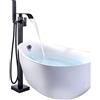 Onyzpily Rubinetti da bagno freestanding Miscelatore da bagno Rubinetto per vasca Soffione doccia a mano Ottone, nero