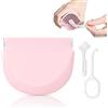 FIDWALL Staffe Ortodontiche Con Prese d'aria,Silicone Alimentare Porta Dentiera Porta Apparecchio Denti,Custodia Ortodontiche,Viene Fornito Con Gancio Di Estrazione e Spazzola Per La Pulizia (rosa)