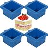 Webake Mini stampo quadrato per torte in silicone da 3'' per cuocere 4 pezzi Mini Cheesecake Stampo per sapone per piccole torte, muffin, Cupcake, sapone, gelatina