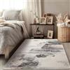 Safunion Tappeto Tappeti da soggiorno di grandi dimensioni Tappeto moderno astratto a pelo corto Tappeto morbido per camera da letto (Marrone astratto/Multi, 80 x 120 cm)