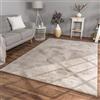 TT Home Tappeto Soggiorno Moderno a Pelo Corto - Morbido e Antiscivolo, Lavabile, per Camera da Letto, in Finta Pelliccia, Colore:Beige, Dimensione:80x150 cm