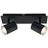 Briloner - Spot da soffitto, Lampada da bagno, Lampada da soffitto, Faretto orientabile e inclinabile, 2x LED/GU10, IP44, Nero, 290x99x112mm (LxLxH), 2731-025