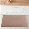 Comart, Tappeto Weaving da Cucina, Fondo Antiscivolo in Gomma, Assorbente, Poliestere Intrecciato, Elegante e Resistente, Passatoia in Tinta Unita, da Corridoio, Lavabile, Colore Beige 50x80 cm