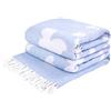LYHome Сoperta Cotone - Copriletto per Letto Divano, Copridivano Singolo Una Piazza e Mezza Matrimoniale, Plaid Mezza Stagione, Coperte Estivo, Primaverile (140 x 200 cm | Azzurro - Bianco Farfalle)