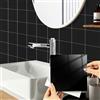 Hode 24 Pezzi Adesivi per piastrelle 15x15cm, Puro Nero Effetto Lucido Piastrelle Adesive da Parete, PVC Impermeabili e Autoadesivo per cucina e bagno