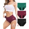 Rdiner Mutande Mestruali Donna, 60ML Grande Volume Mestruale Mutande Assorbenti, Cotone Vita Alta Slip Mestruali Donna (3 Pezzi) S
