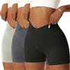 NIBESSER Pantaloncini da palestra da donna UK senza cuciture pantaloncini da ciclismo da donna a vita alta pantaloncini bottino controllo pancia allenamento corsa motociclista yoga pantaloncini