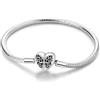 Hapour Bracciale Charms in Argento 925 per Donne Farfalla Migliore Amico Cuore Luna e Stella Bracciale Charms a Catena di Serpente con 5A Cubic Zirconia