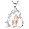 Eudora Harmony Ball Collana per Padre e Figlia da Donna, Cuore in Argento Sterling 925 con Ciondolo per Papà, Regalo per la Festa della Mamma da parte della Figlia, 18
