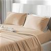 Clara Home Milano CLARA HOME Completo Lenzuola Matrimoniale 2 Piazze Cotone Color Beige Tinta Unita, Set con Federe per Guanciali, Ideale per tutte le Stagioni, Made in Italy