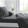 Corredocasa Completo Lenzuola in Purissimo Cotone 100% Tinta Unita, Manifattura Italiana di Alta Qualità, per un Letto Comfort Elegante e Duraturo (Grigio, Singolo)