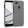 kwmobile Cover Rigida Compatibile con Google Pixel 3a XL - Custodia Cellulare - Back Cover Case Protettiva Cover in Tessuto - Grigio Chiaro