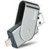 idoove Flash Drive USB per iPhone e iPad memory stick - 128 GB - USB 3.0 - Adattatore di archiviazione esterno ad espansione per iOS PC MAC e Windows PC grigio Grey