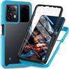 XINNI Cover per Xiaomi Redmi Note 13 PRO 5G, Protezione Schermo Integrata 360 Gradi Antiurto Custodia, Rugged Doppia Faccia Bumper Trasparente Full Guscio Fronte Retro Case, Azzurro