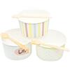 Kram - Set di 25 bicchieri da gelato da 250 ml + cucchiai, ciotole colorate da dessert, contenitori per alimenti, vasche di carta con cucchiai in legno (25 pezzi, con cucchiai)