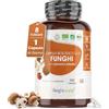 WeightWorld Funghi Medicinali Bio 1000mg, 8 Funghi Curativi, Lions Mane (Hericium Erinaceus), Cordyceps Sinensis, Ganoderma (Reishi), Funghi Shiitake, Chaga Fungo, Curcuma e Zenzero, 180 Capsule Vegane, 3 Mesi