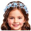 IYOU Bambina Fascia per Capelli Blu Floreale Principessa Copricapo Cristallo Comunione Sposa Matrimonio Accessori per Capelli per Ragazze