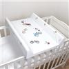 Baby Comfort Fasciatoio con base rigida per bambini, 70 x 50 cm, adatto per lettino da 120 x 60 cm, unisex, con zeppa anti rotolo, per neonati, impermeabile, con bordi rialzati (auto retrò)