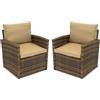 Poltrona in rattan marrone Monaco Garden Point - set di 2