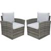 Poltrona in rattan grigio Monaco Garden Point - set di 2