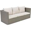 Divano 3 posti in polyrattan Roma Garden Point grigio chiaro