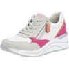 Remonte D0t01, Scarpe da Ginnastica Donna, Grigio Chiaro Bianco Magenta Arancione 81, 40 EU Larga