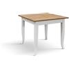 Tavolo RIMINI in legno finitura rovere rustico e struttura in legno bianco 80×80 cm