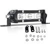 PICAA Fila Unica Barra luminosa a LED Fuoristrada 10.4cm 15W Fari Led Trattore 12V 24V Spot Slim Impermeabile LED Luce da Lavoro per Auto Barca FUORI STRADA 4X4 SUV ATV UTV Camion（1 PZ）
