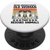 Animal Rescue Adoption Foster Gifts Mai sottovalutare una vecchia donna che salva gli animali PopSockets PopGrip Intercambiabile
