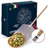 Blumtal Pala per Pizza Professionale - Pala Pizza - Paletta per Pizza - con Ampia Superficie in Alluminio 30,5cm x 30,5cm - Manico Rimovibile in legno lungo 61 cm