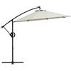 Outsunny - Ombrellone da Giardino a 8 Stecche con Base a Croce Grigio Ø3x2.6 m