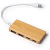 Hub USB tipo C in bamboo Roly Pablek personalizzate o neutre