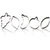 ZENKER Set 5 formine tagliabiscotti con anello a forma di uva, banana, mela, limone e avocado (colore: argento), quantità: 1 pezzo